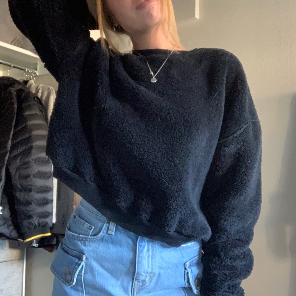 Urban Outfitters BDG Teddy Coat Cropped Crewneck